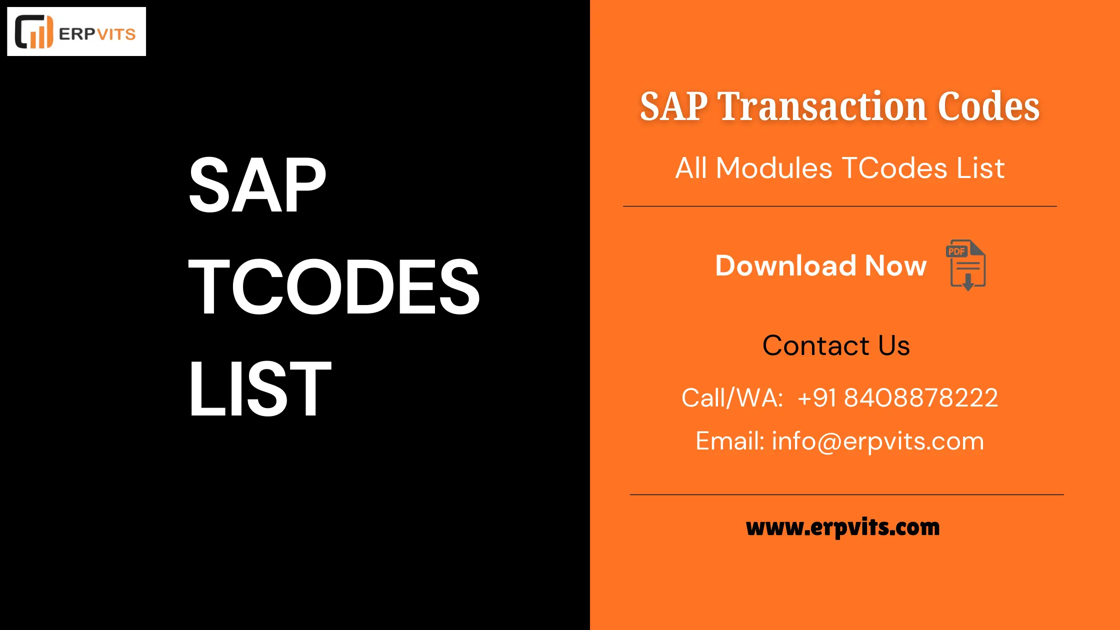 SAP Transaction Codes: Download SAP TCodes PDF List